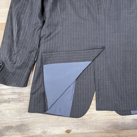 Hugo Boss 3 Button 100% Virgin Wool Grey Pinstripe Suit Flynn Vegas Suit Size 40 - Picture 10 of 13